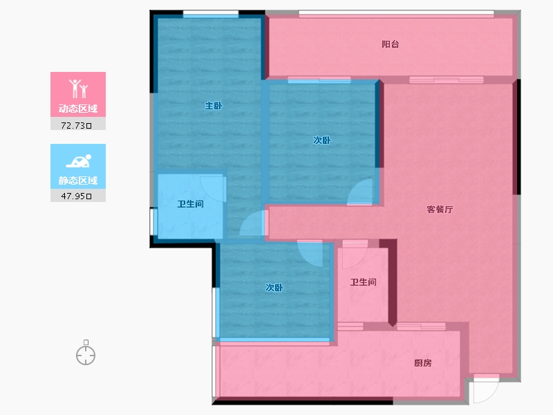 四川省-宜宾市-远达兰庭-108.09-户型库-动静分区