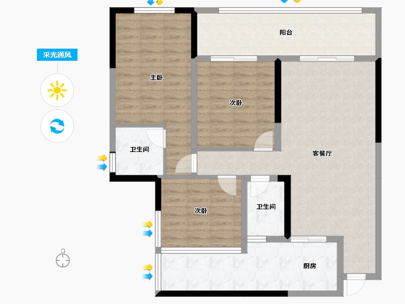 四川省-宜宾市-远达兰庭-108.09-户型库-采光通风