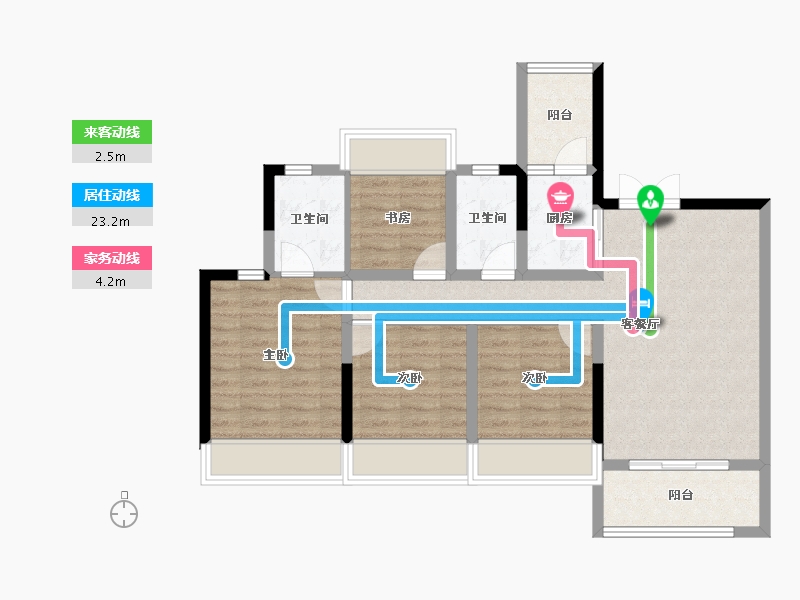 四川省-自贡市-贝蒙·玖龙天玺-82.62-户型库-动静线