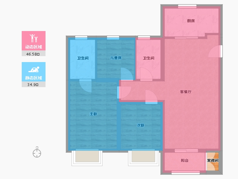 山西省-太原市-保利金地迎泽上品-82.00-户型库-动静分区