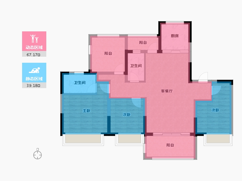 广东省-惠州市-金科蓝山府-94.28-户型库-动静分区