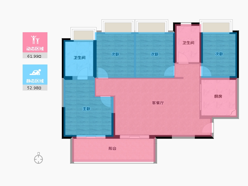 四川省-成都市-恒大林溪郡-103.71-户型库-动静分区