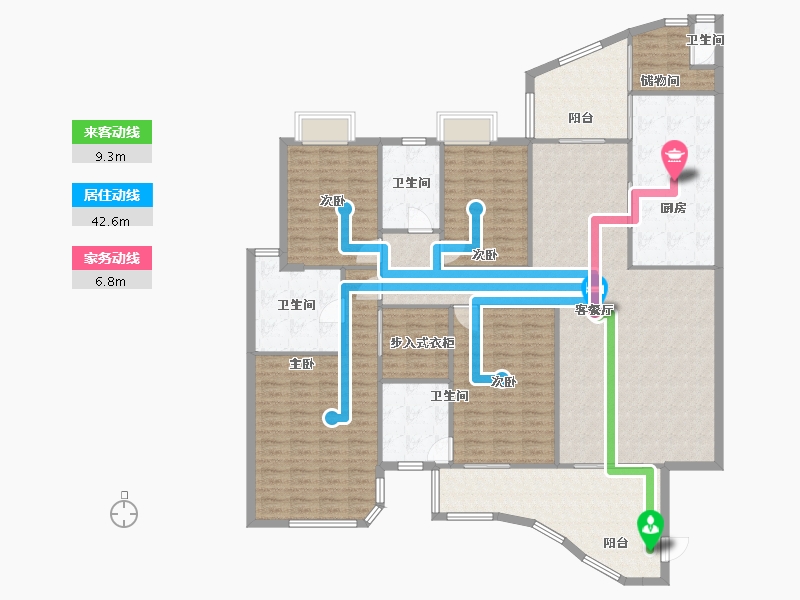 广东省-广州市-汇景新城上城峰境-187.00-户型库-动静线