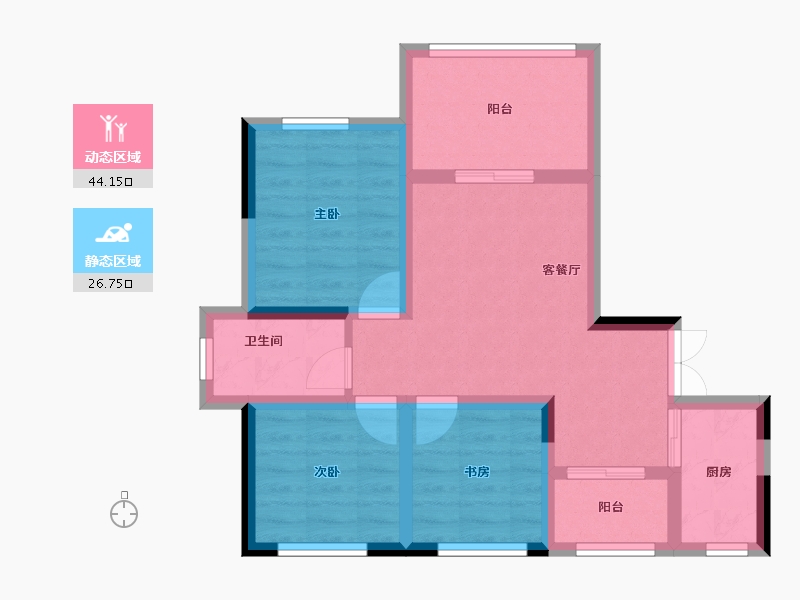 重庆-重庆市-良瑜国际养生谷-61.88-户型库-动静分区