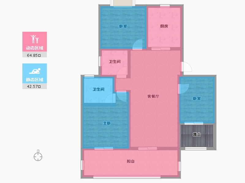 云南省-德宏傣族景颇族自治州-银发·田园栖院-100.58-户型库-动静分区