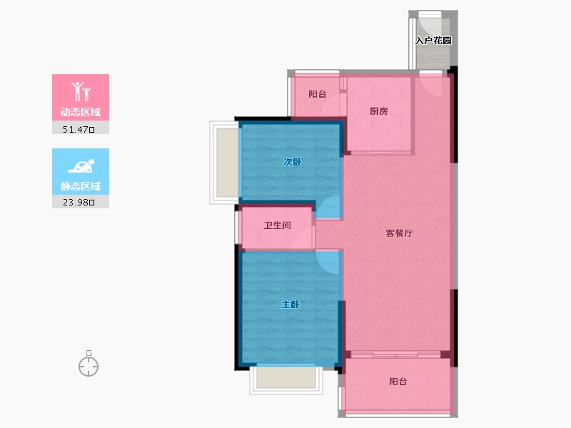 广东省-惠州市-成峰水岸丽都-70.22-户型库-动静分区