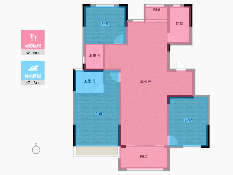 河南省-洛阳市-正商城-103.96-户型库-动静分区