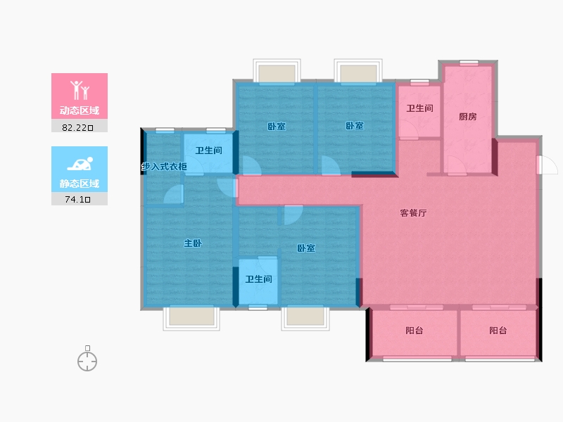 湖北省-襄阳市-民发汉江一品-141.70-户型库-动静分区