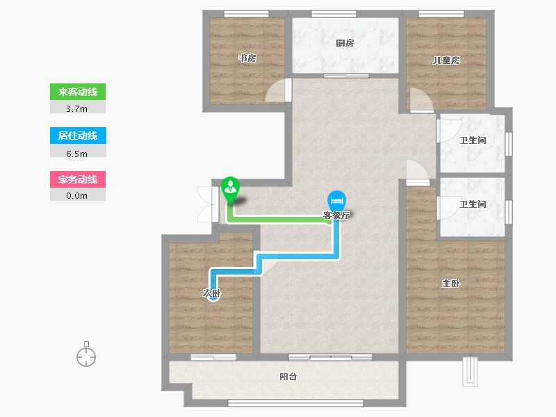 山东省-潍坊市-伯爵公馆-130.00-户型库-动静线