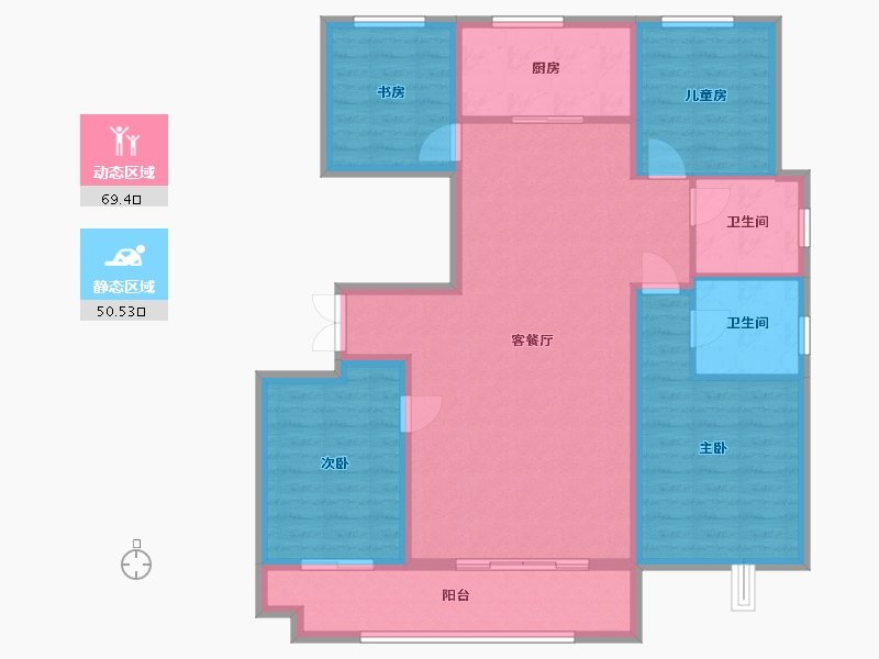 山东省-潍坊市-伯爵公馆-130.00-户型库-动静分区