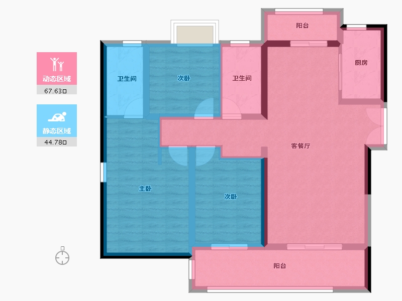 云南省-德宏傣族景颇族自治州-华侨城德宏-100.48-户型库-动静分区