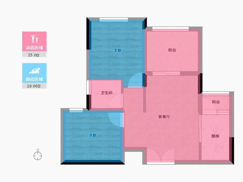 重庆-重庆市-良瑜国际养生谷-47.60-户型库-动静分区