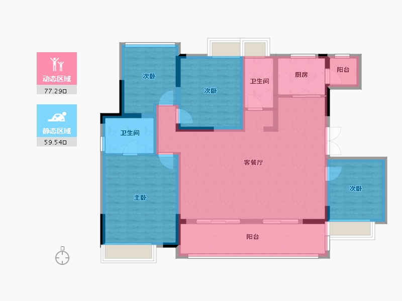 浙江省-金华市-成锦熙锦5号-122.83-户型库-动静分区