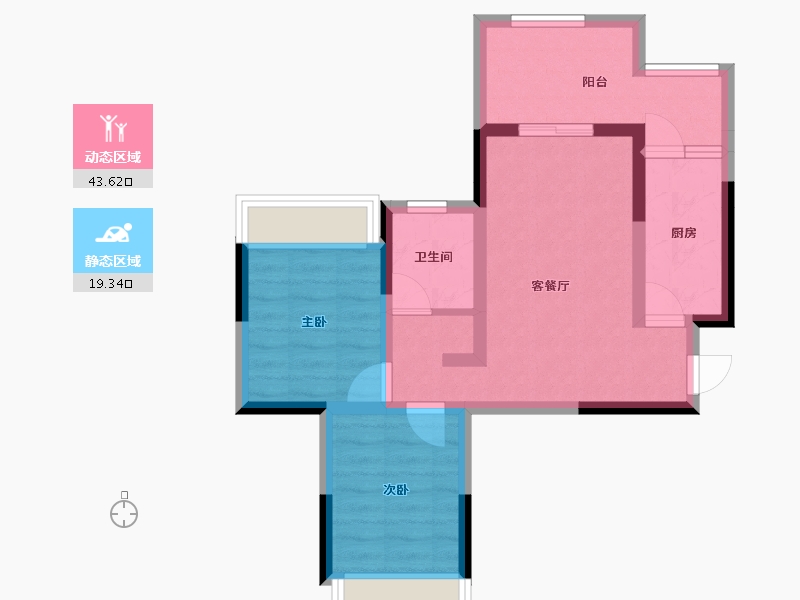 重庆-重庆市-良瑜国际养生谷-54.68-户型库-动静分区