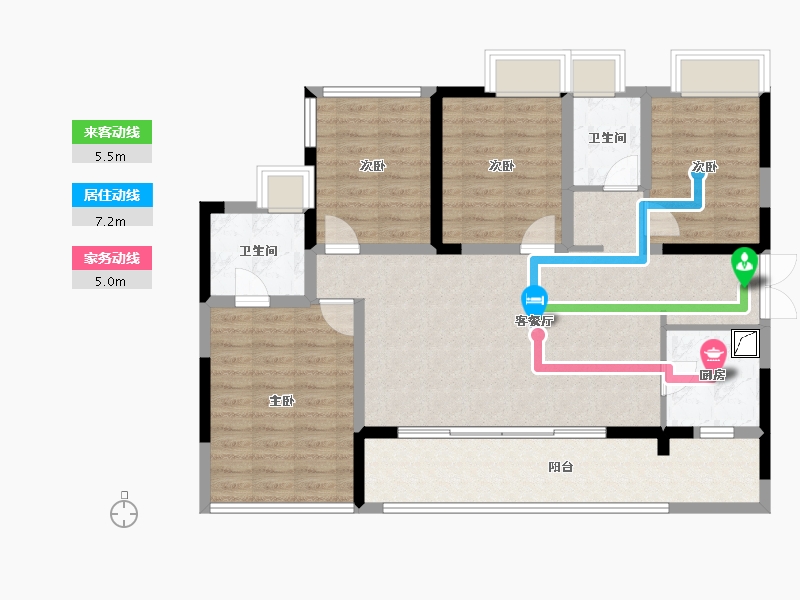 浙江省-金华市-成锦熙锦5号-103.23-户型库-动静线