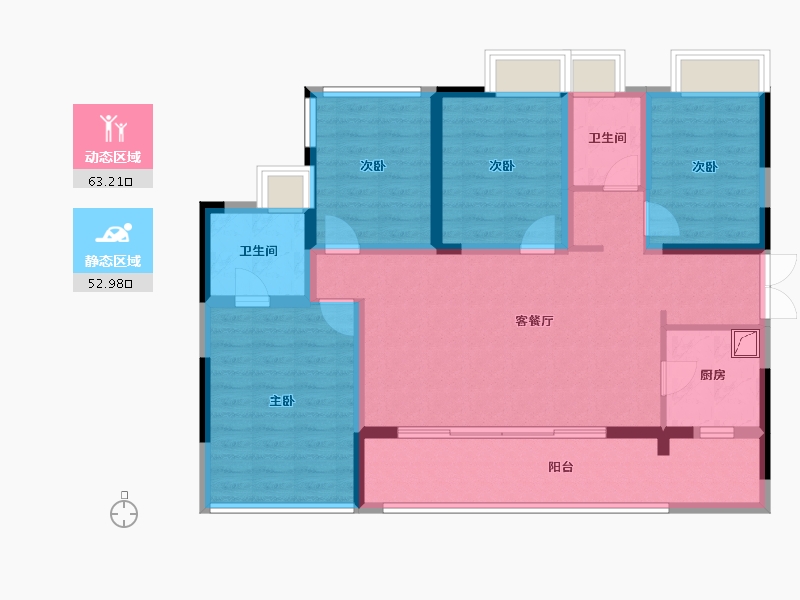 浙江省-金华市-成锦熙锦5号-103.23-户型库-动静分区