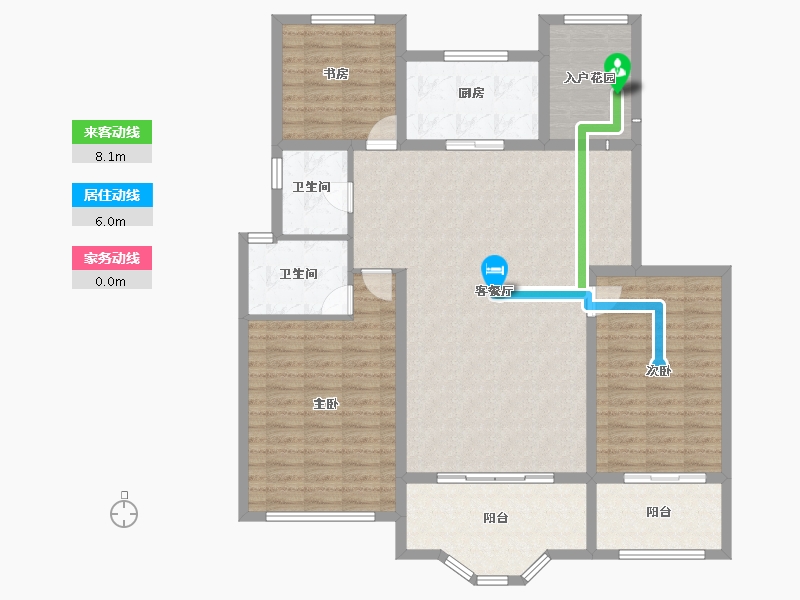 山东省-烟台市-天籁九墅-130.40-户型库-动静线