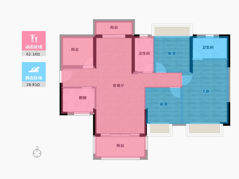 广东省-惠州市-文鼎华府-90.43-户型库-动静分区