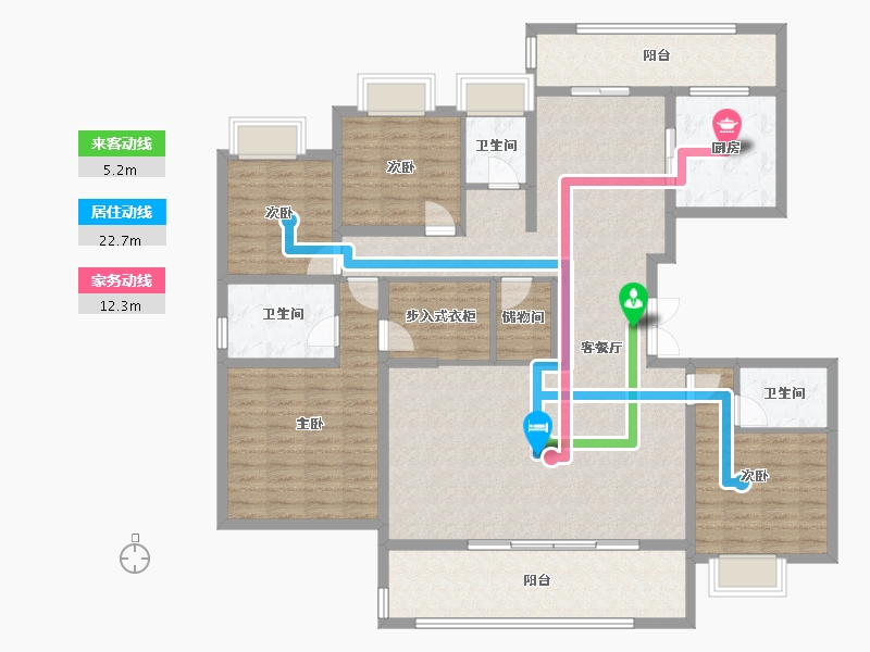 云南省-德宏傣族景颇族自治州-天沐华府-160.38-户型库-动静线