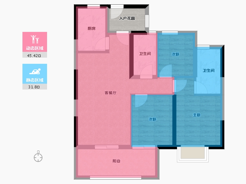 云南省-德宏傣族景颇族自治州-华侨城德宏-71.94-户型库-动静分区