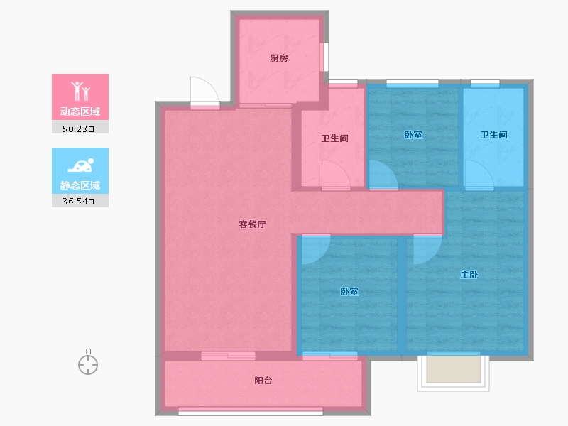 山东省-济南市-远洋湖印都会-77.29-户型库-动静分区