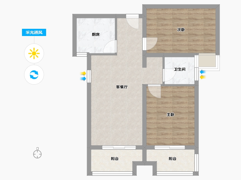 河北省-石家庄市-安联生态城-63.00-户型库-采光通风