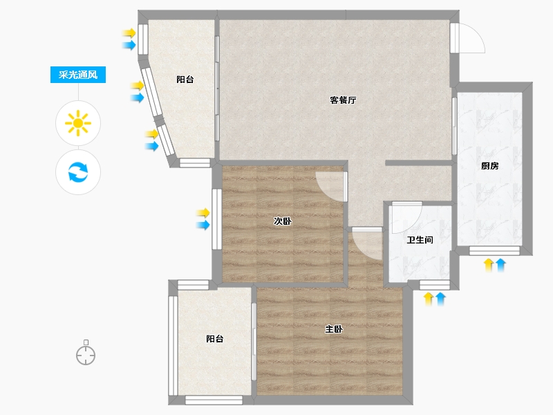 河北省-石家庄市-心海假日-77.80-户型库-采光通风