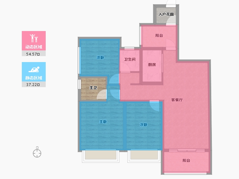 四川省-成都市-雅居乐锦尚雅宸-87.07-户型库-动静分区