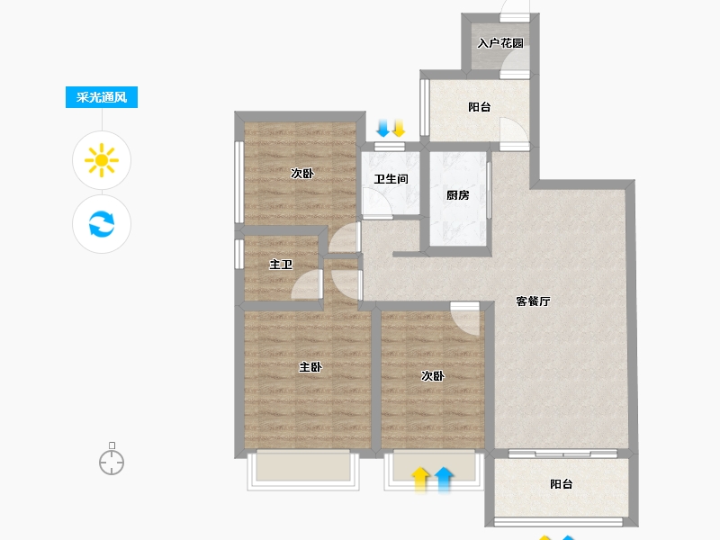 四川省-成都市-雅居乐锦尚雅宸-87.07-户型库-采光通风