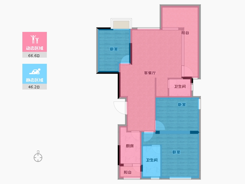 四川省-成都市-云溪宸居-100.16-户型库-动静分区