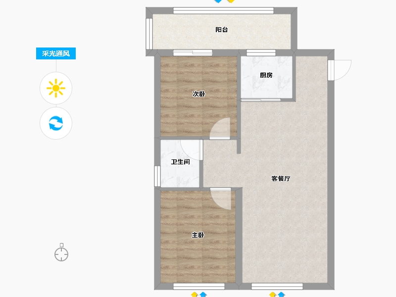 福建省-漳州市-信和御龙天下-60.59-户型库-采光通风