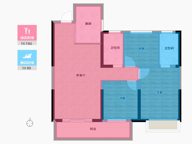 四川省-成都市-光明蓉府-86.39-户型库-动静分区