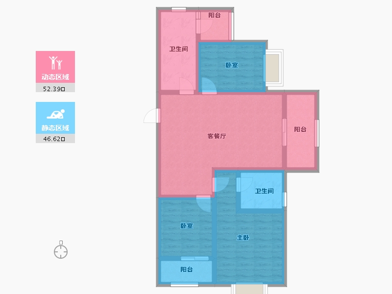 江苏省-镇江市-句容恒大云湖上郡-87.21-户型库-动静分区