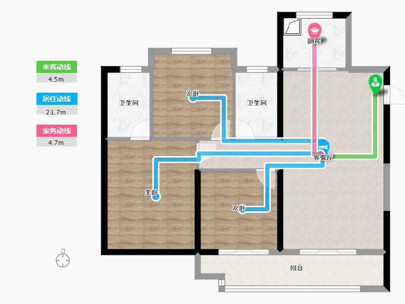 湖北省-襄阳市-金地云栖天悦-93.60-户型库-动静线