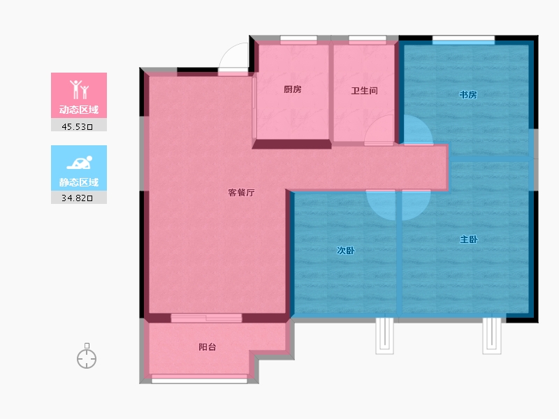 湖北省-襄阳市-金地云栖天悦-72.00-户型库-动静分区