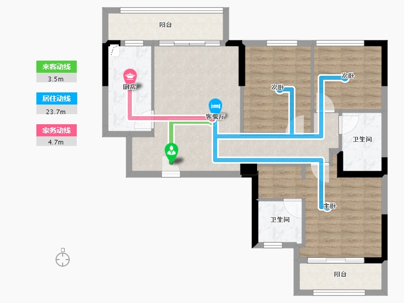 福建省-漳州市-信和御龙天下-84.80-户型库-动静线