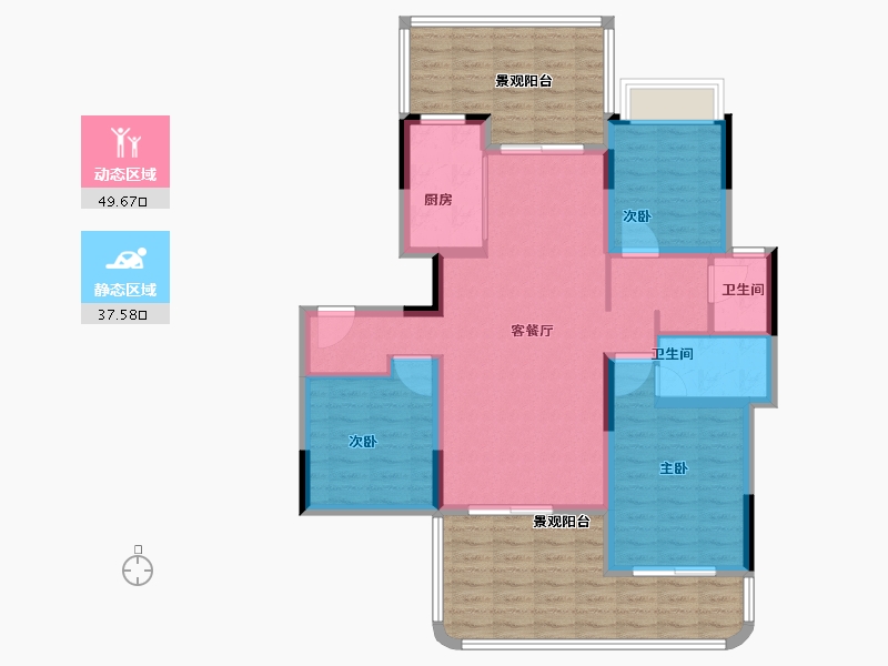 河南省-驻马店市-康桥旭强雲庐-106.06-户型库-动静分区