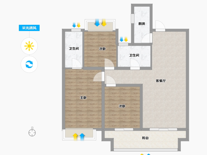 河南省-驻马店市-银城悦府-100.00-户型库-采光通风