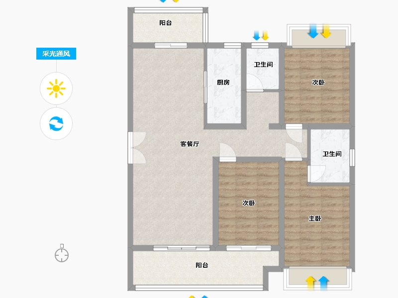 河南省-驻马店市-银城悦府-100.00-户型库-采光通风