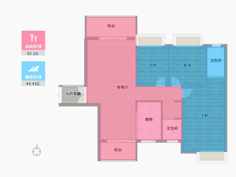 湖南省-邵阳市-阳光公园里-101.26-户型库-动静分区