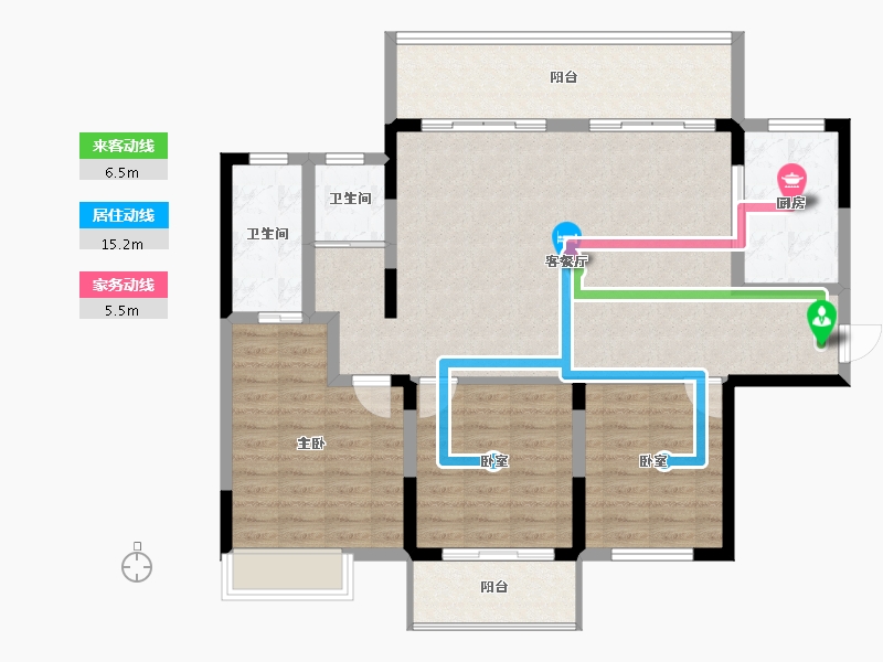 湖南省-邵阳市-阳光公园里-109.71-户型库-动静线