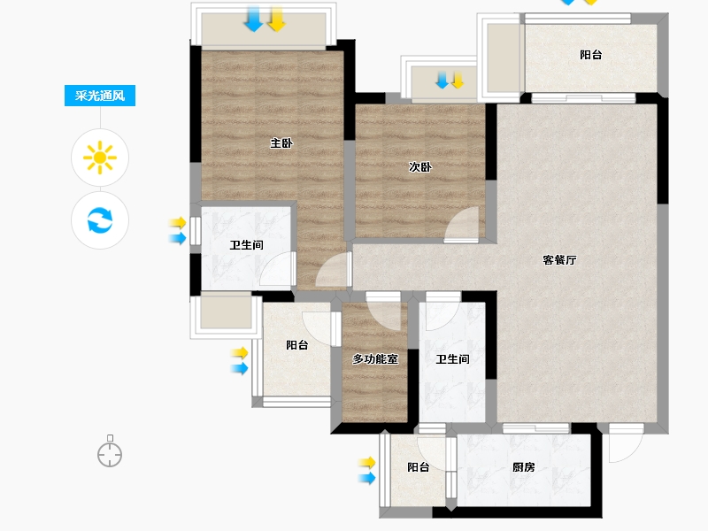 四川省-成都市-融创春风十里-82.26-户型库-采光通风