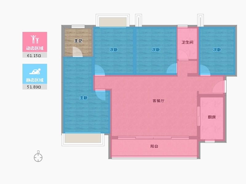 四川省-成都市-雅居乐锦尚雅宸-105.83-户型库-动静分区