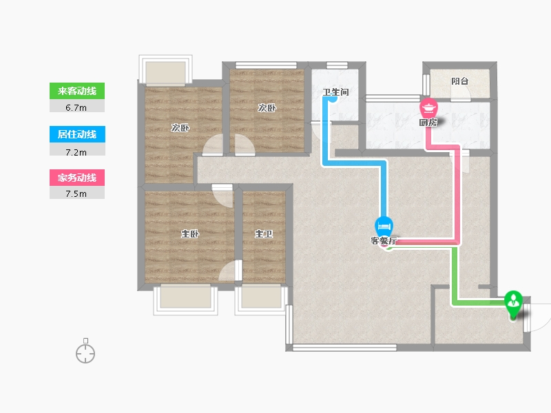 四川省-成都市-鹭湖宫19区长河湾-92.00-户型库-动静线