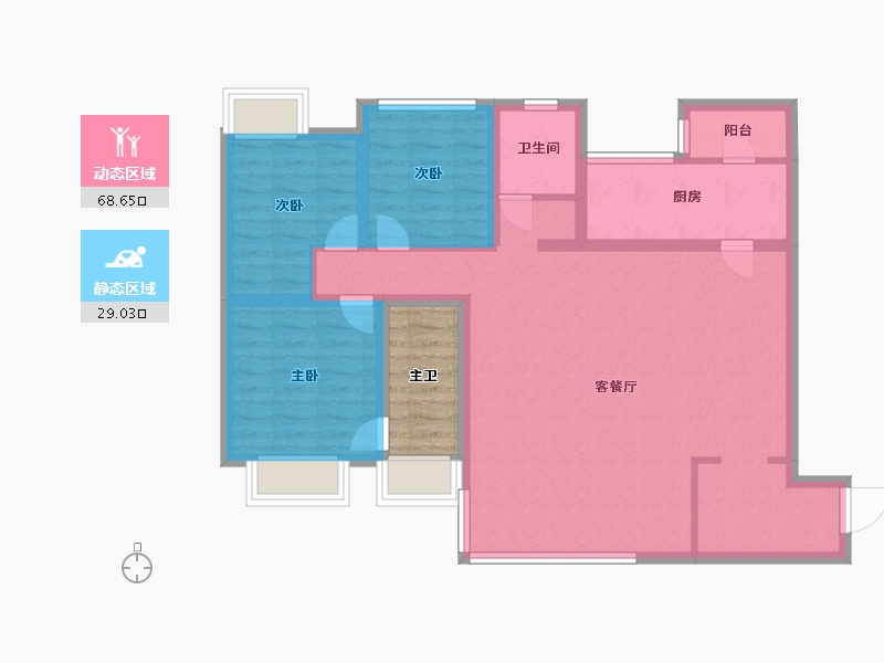 四川省-成都市-鹭湖宫19区长河湾-92.00-户型库-动静分区