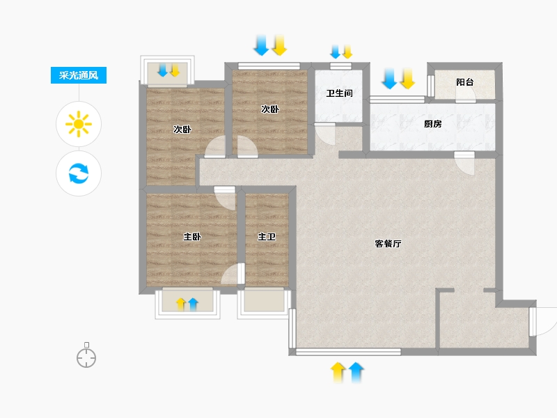 四川省-成都市-鹭湖宫19区长河湾-92.00-户型库-采光通风