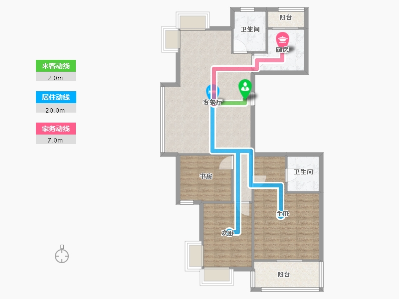 浙江省-杭州市-普金家园-100.00-户型库-动静线