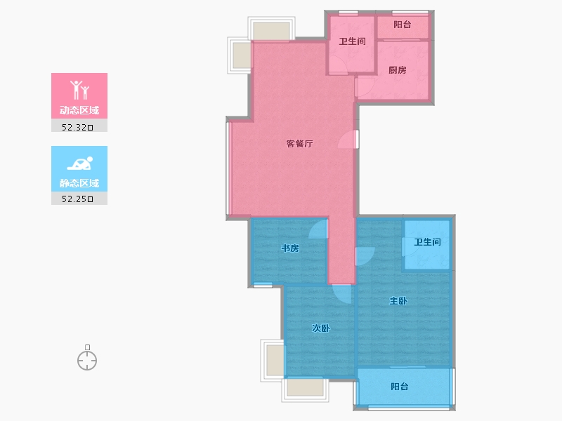 浙江省-杭州市-普金家园-100.00-户型库-动静分区