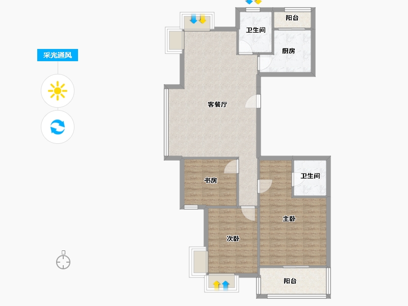 浙江省-杭州市-普金家园-100.00-户型库-采光通风