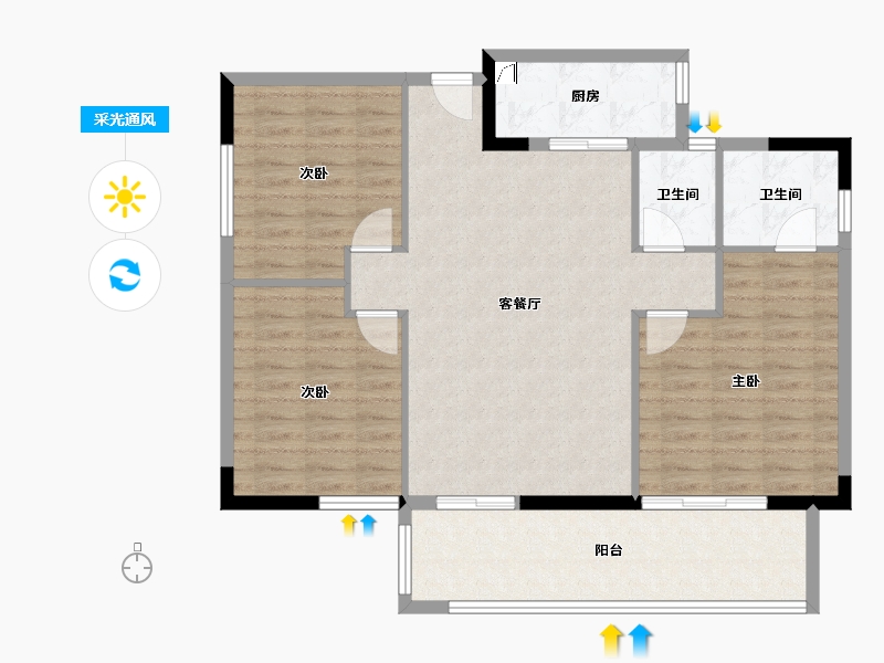 福建省-漳州市-信和御龙天下-99.38-户型库-采光通风